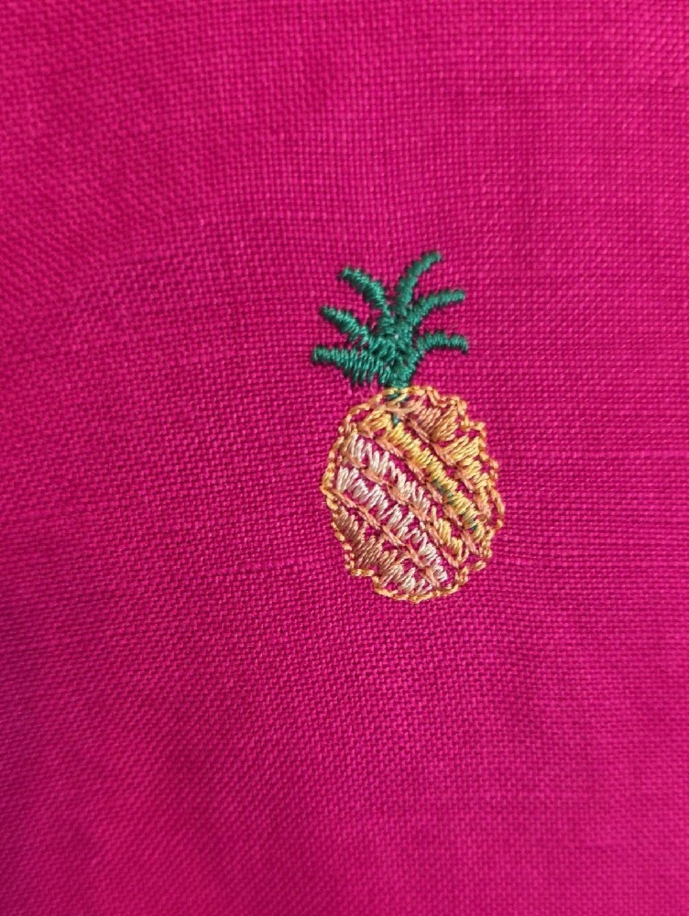 Talbots Hot Pink Pineapple Embroidered Shift Dress - Picture 3 of 6